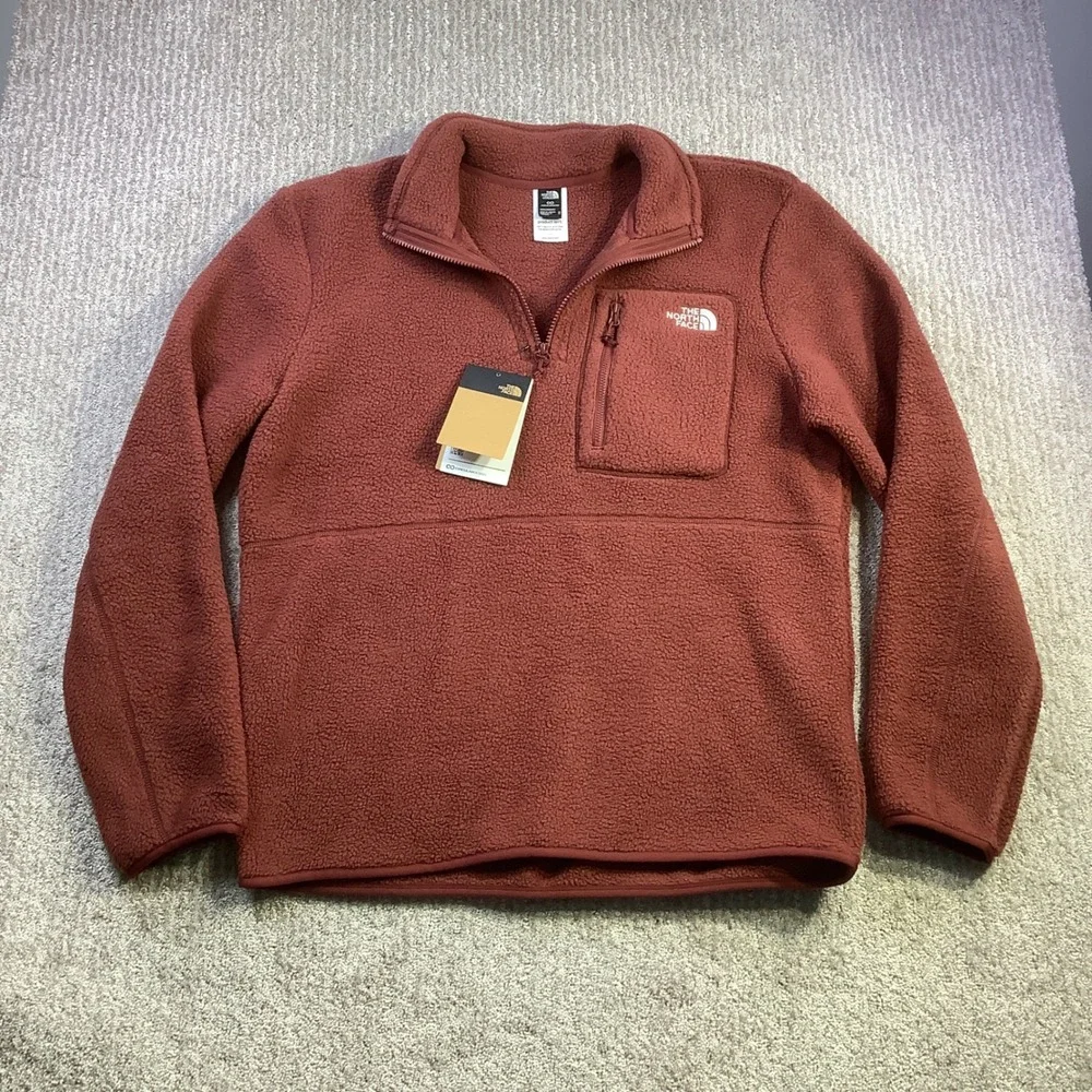 The North Face Mens Yumiori 1/4‎ Zip Fleece Pullover Sumac Red Size Medium NWT